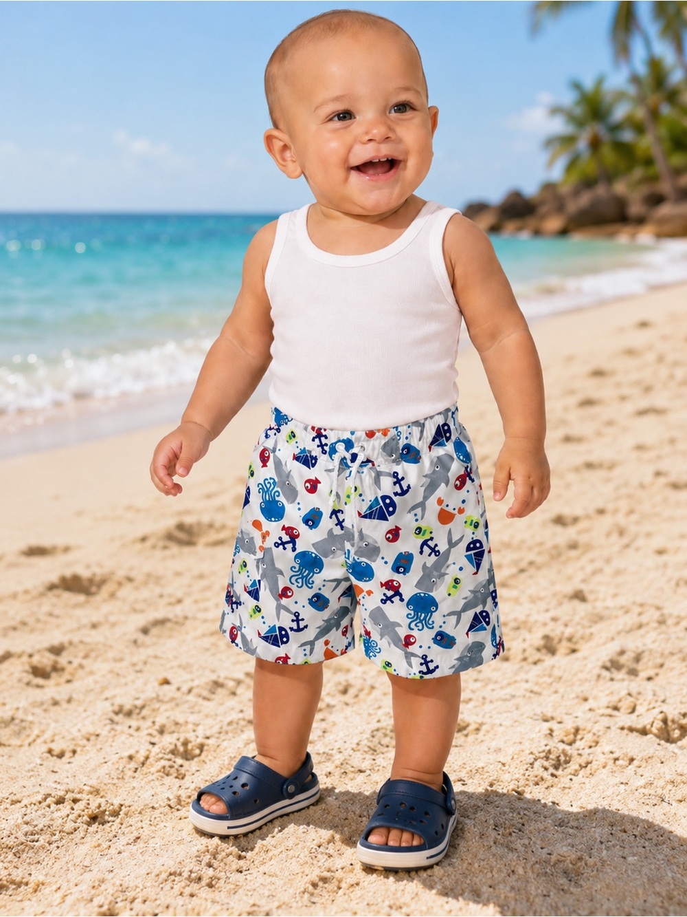 Koala Kids Baby Boy Nautical Swim Trunks 24M